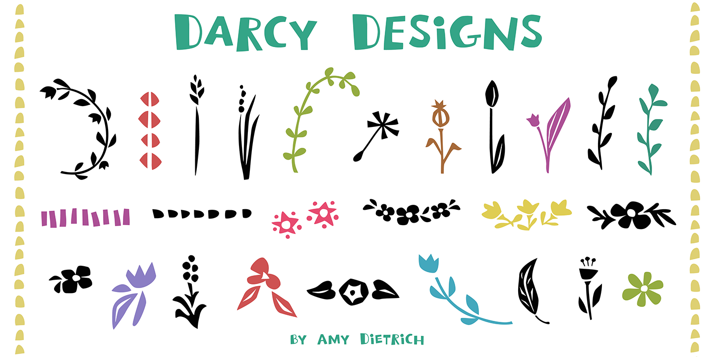 Beispiel einer Darcy Designs-Schriftart